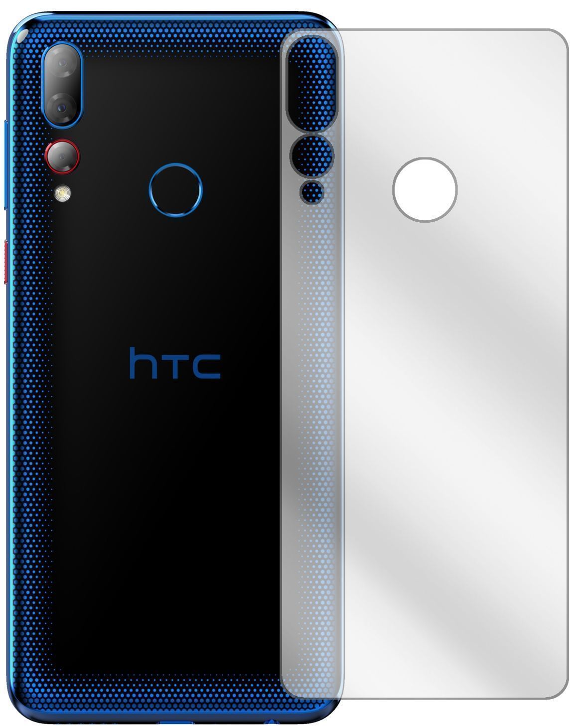 5x Schutzfolie klar für HTC Desire 19 Plus Rücksei (2)