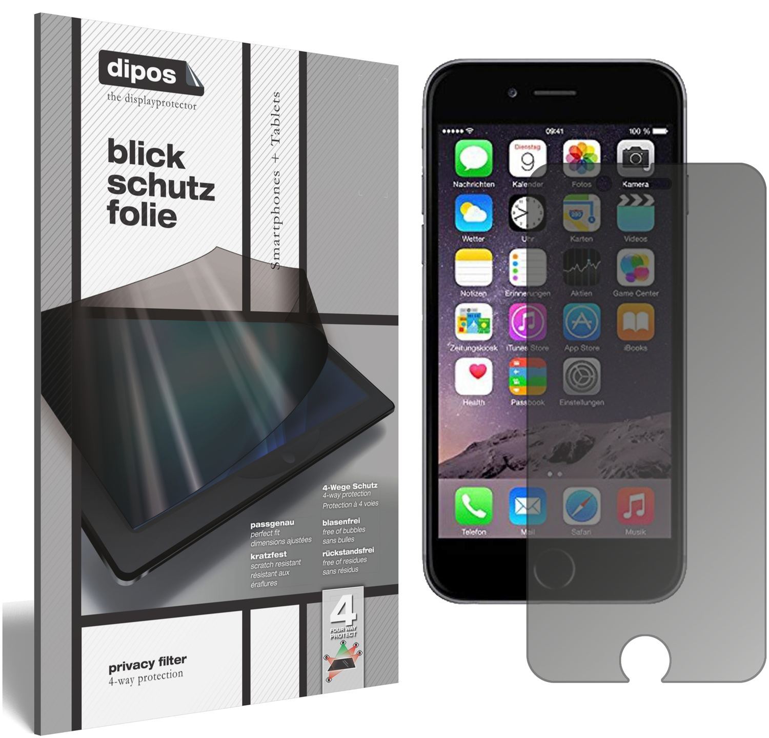 Blickschutzfolie für Apple iPhone 6 / 6S / 7 matt  (1)