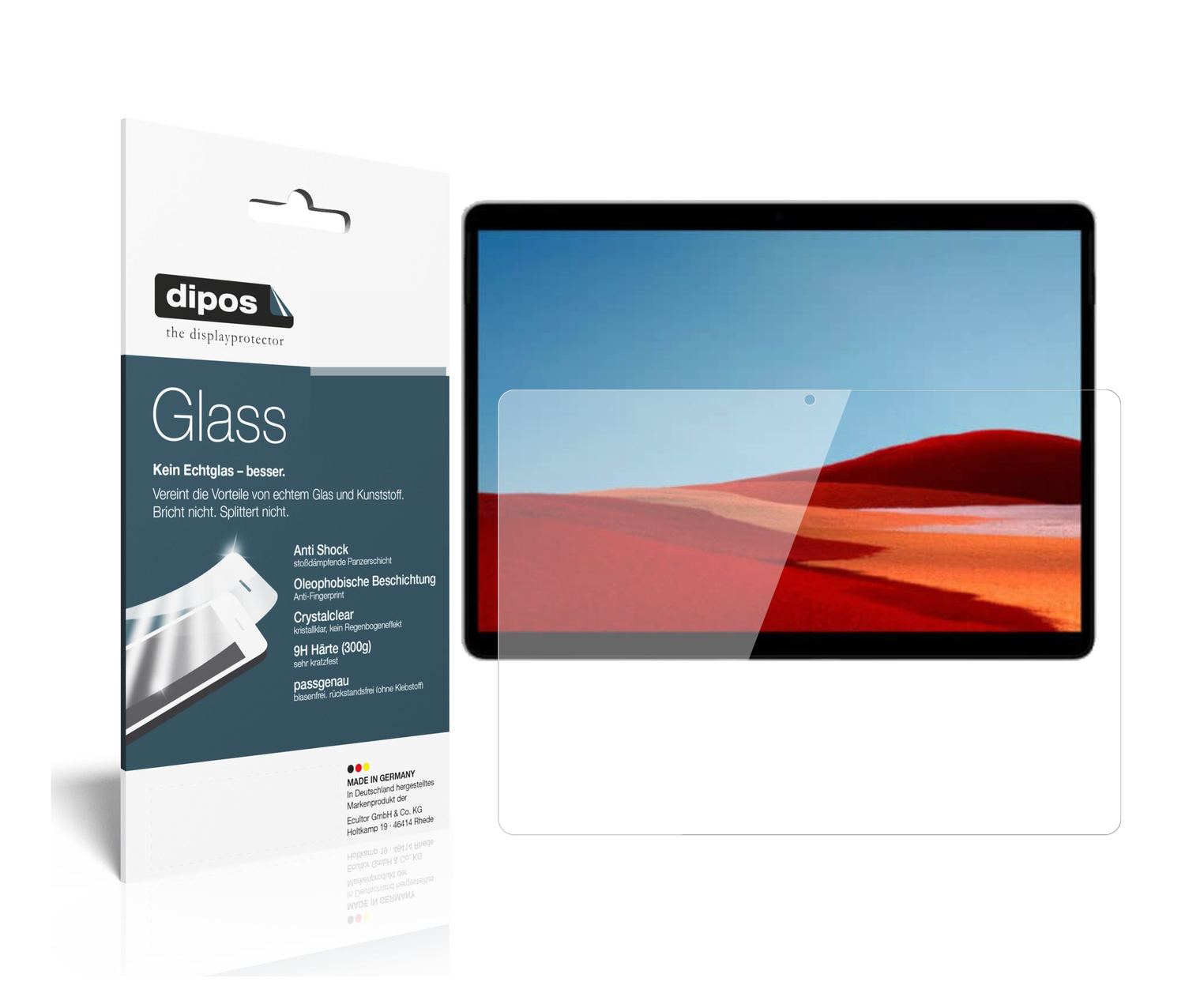 2x 9H Schutzfolie für Microsoft Surface Pro X Panz (1)