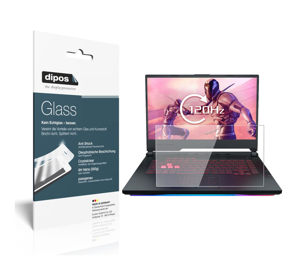2x 9H Schutzfolie für Asus ROG Strix Scar III G531 (1)