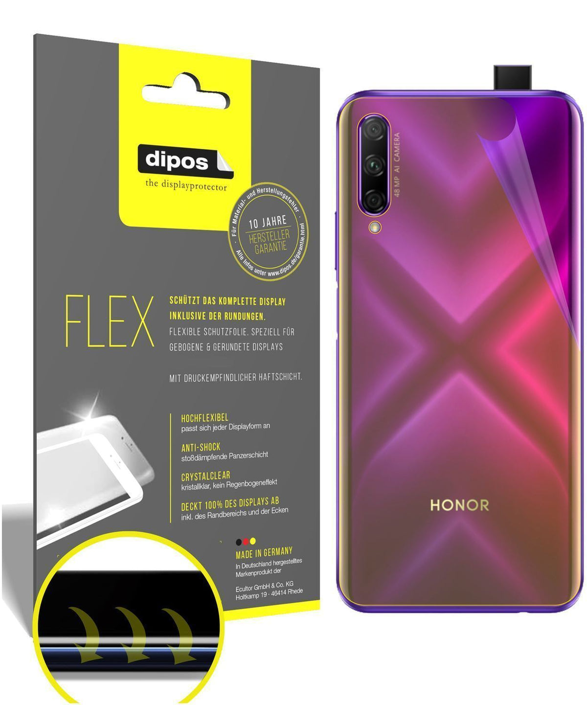3x 3D Full Cover Schutzfolie für Honor 9X Rückseit (1)
