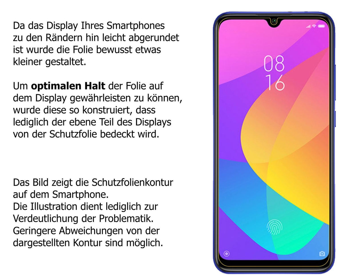 1x 9H Schutzfolie matt für Xiaomi Mi A3 Panzerfoli (3)