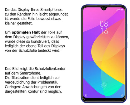 1x 9H Schutzfolie matt für Xiaomi Mi A3 Panzerfoli (3)