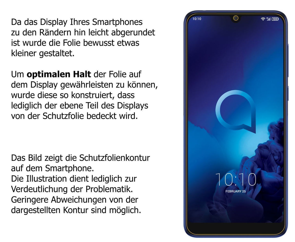 1x 9H Schutzfolie für Alcatel 3L Panzerfolie (3)
