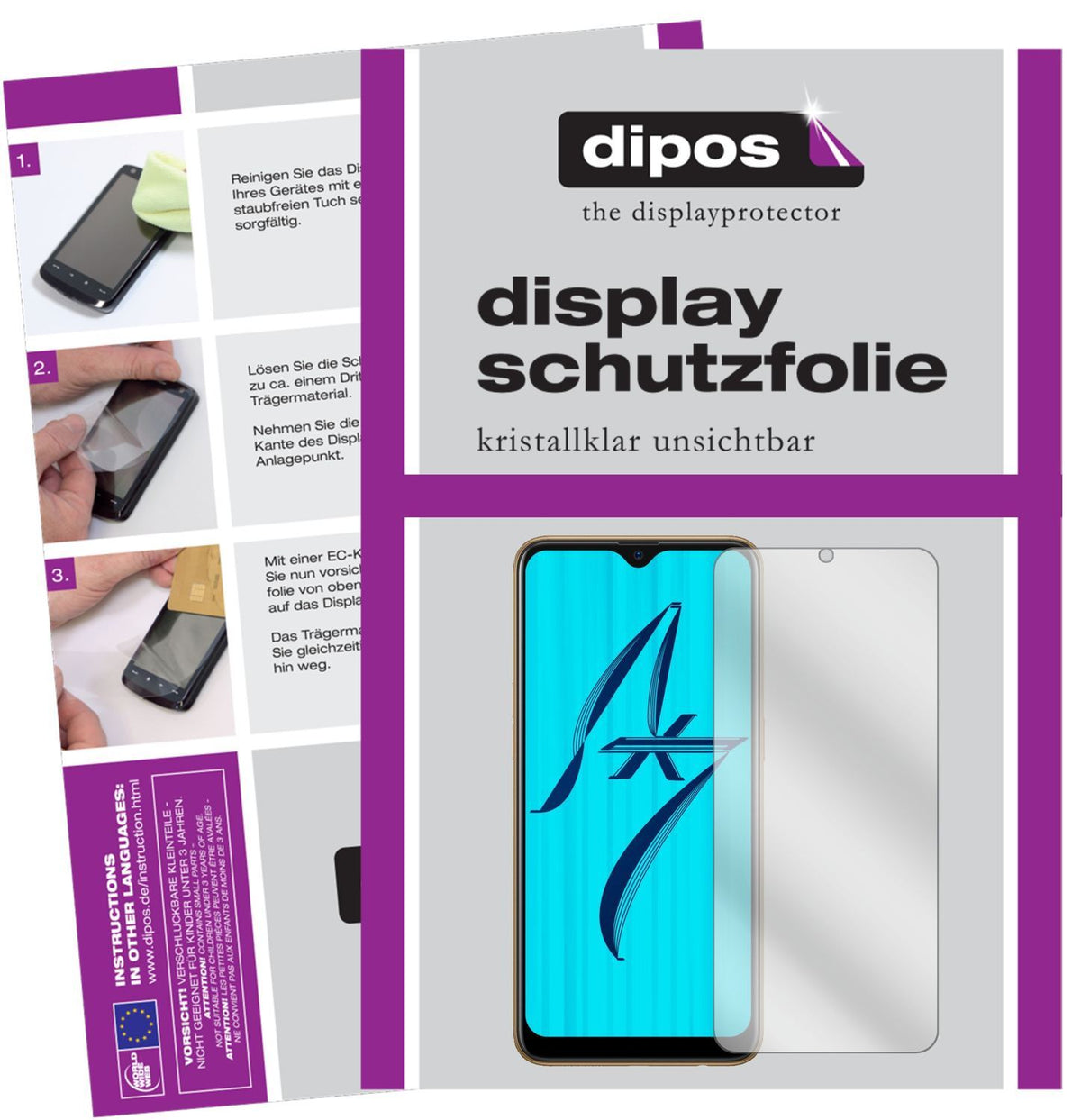 5x Schutzfolie klar für Oppo AX7 Pro Display-Schut (1)