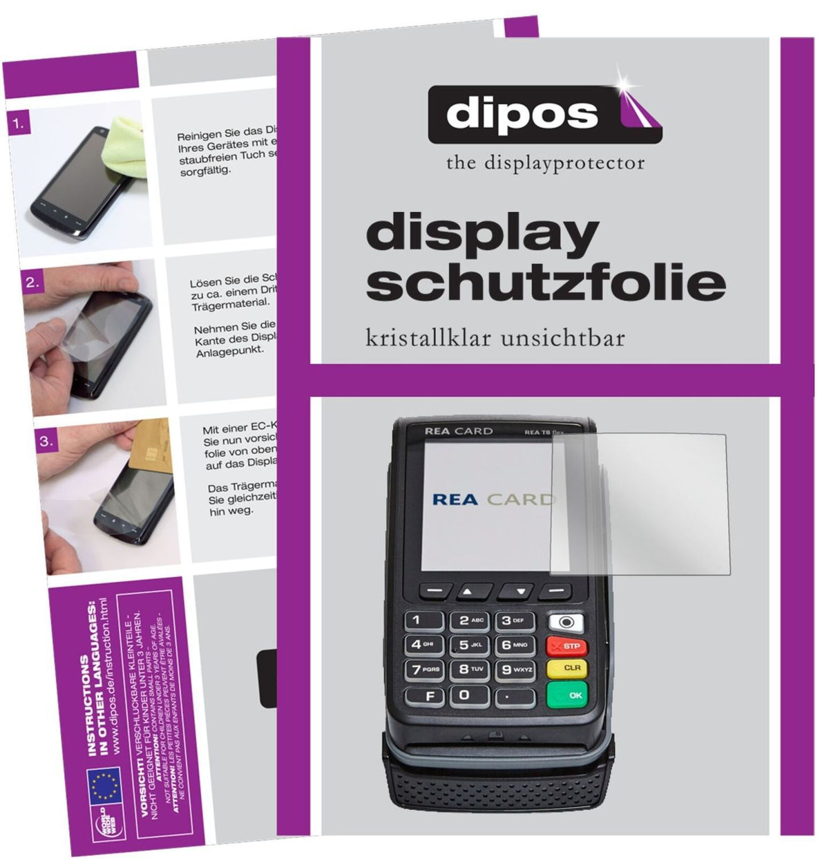 5x Schutzfolie klar für REA CARD T8 flex Terminal  (2)