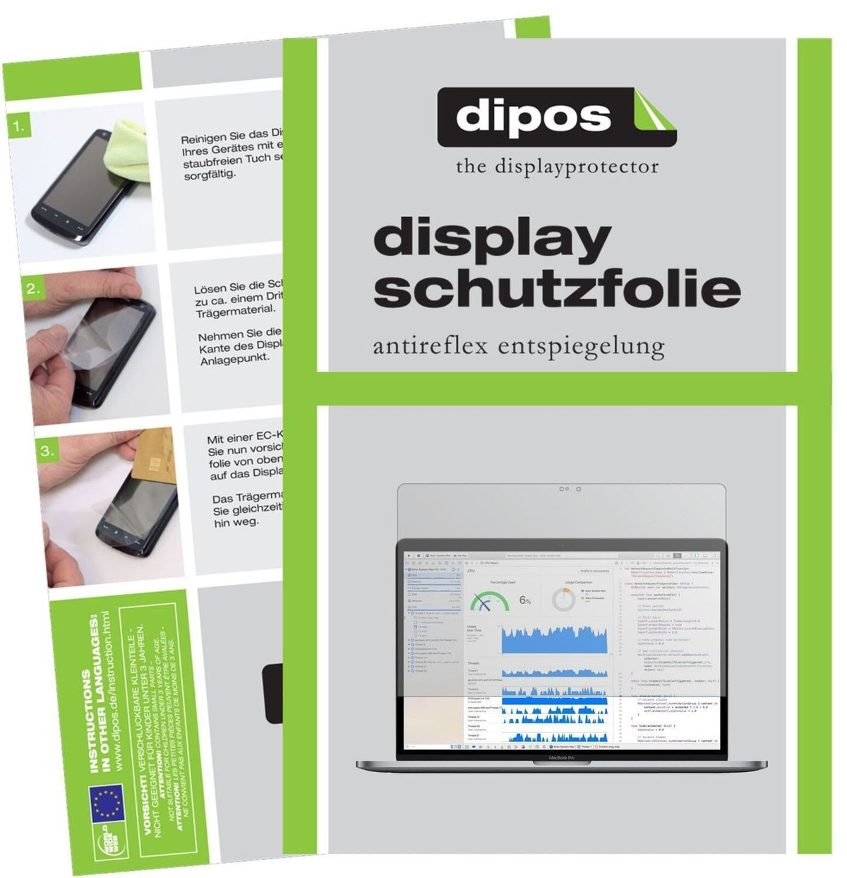 1x Schutzfolie matt für Apple MacBook Pro 13 Zoll  (2)