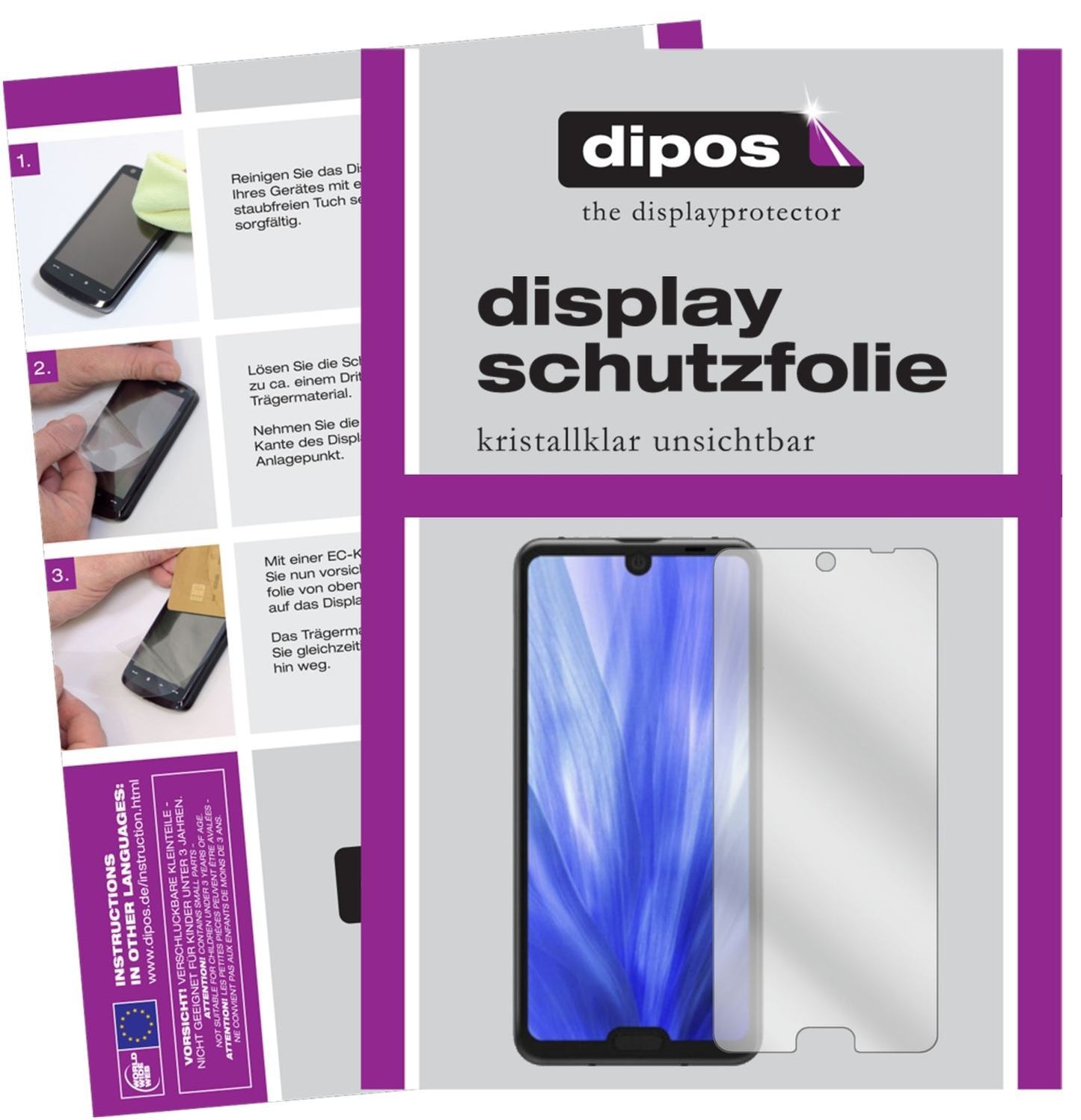 2x Schutzfolie klar für Sharp Aquos R3 Display-Sch (1)