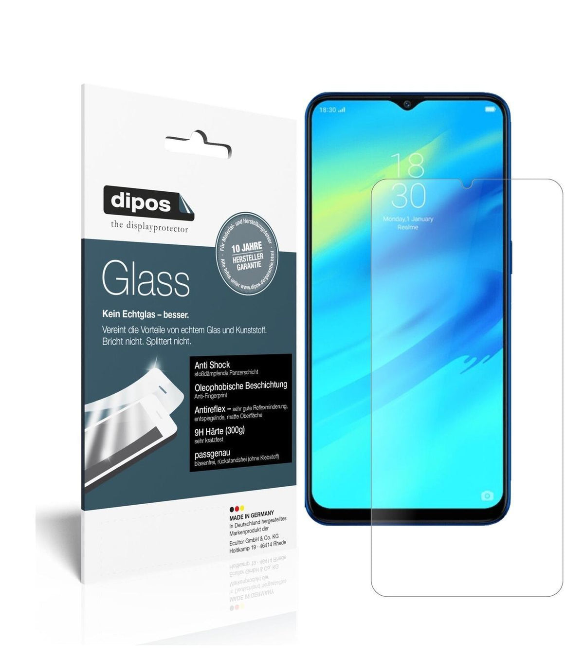 1x 9H Schutzfolie matt für Oppo Realme C2 Panzerfo (2)