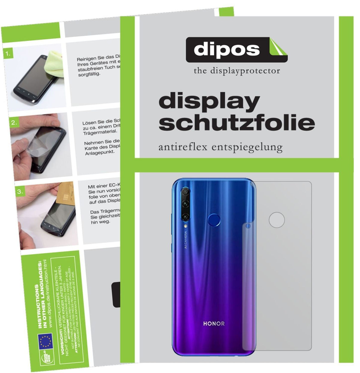 5x Schutzfolie matt für Honor 20 lite Rückseite Di (2)