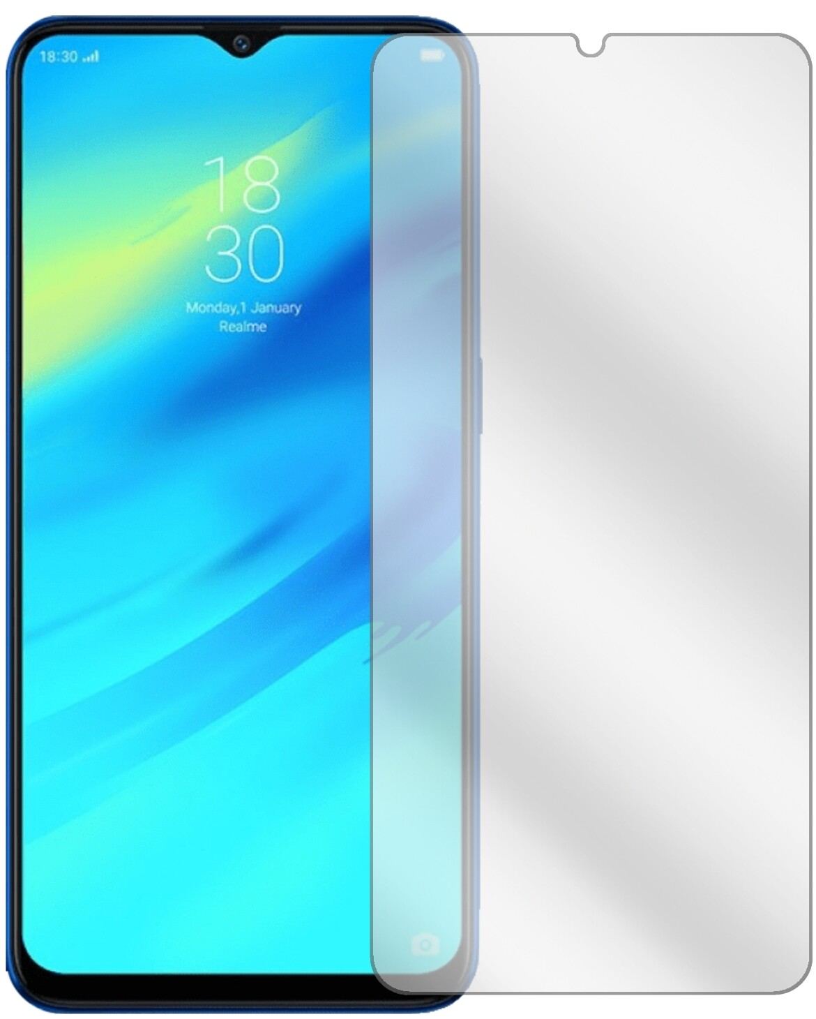 2x Schutzfolie klar für Oppo Realme C2 Display-Sch (2)