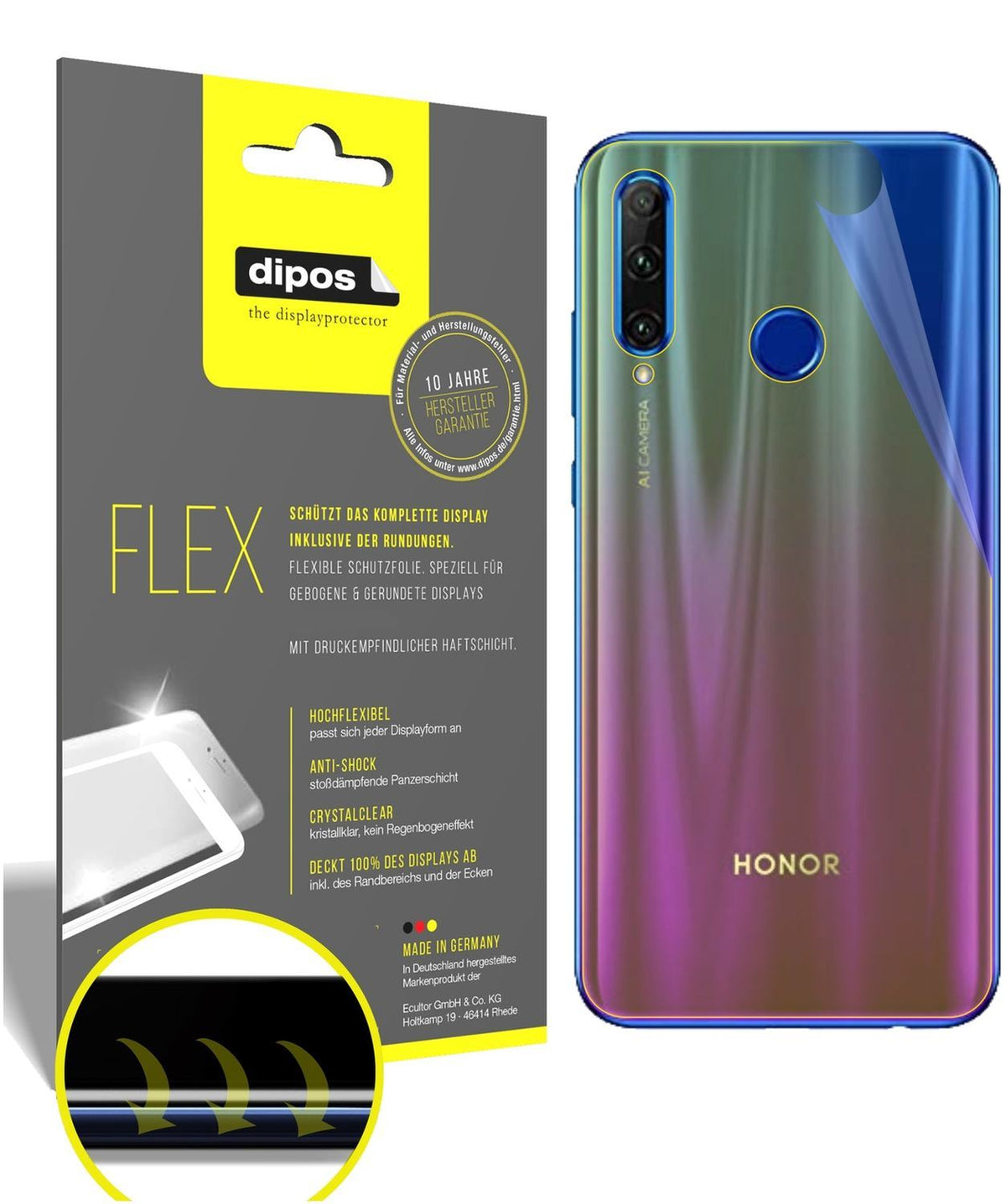 3x 3D Full Cover Schutzfolie für Honor 20 lite Rüc (1)