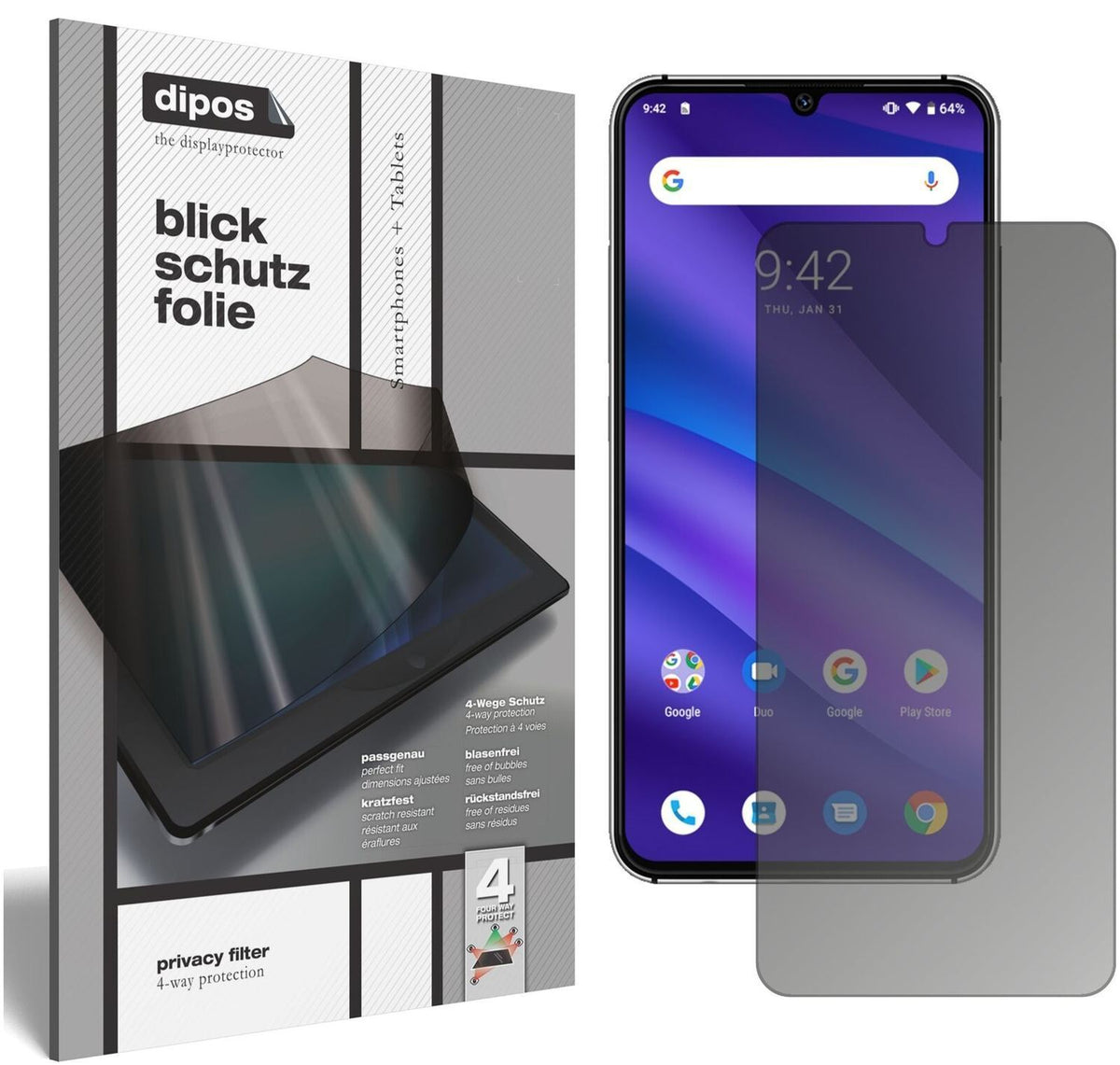 Blickschutzfolie für Umidigi A5 Pro matt Schutzfol (2)