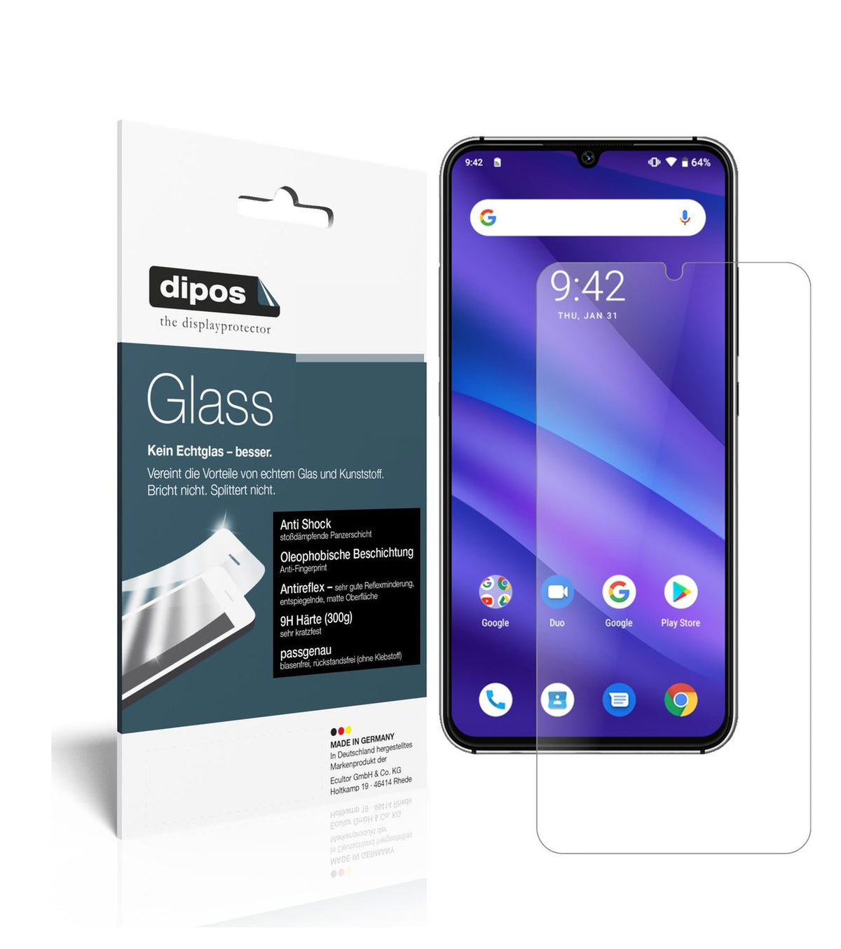 2x 9H Schutzfolie matt für Umidigi A5 Pro Panzerfo (1)