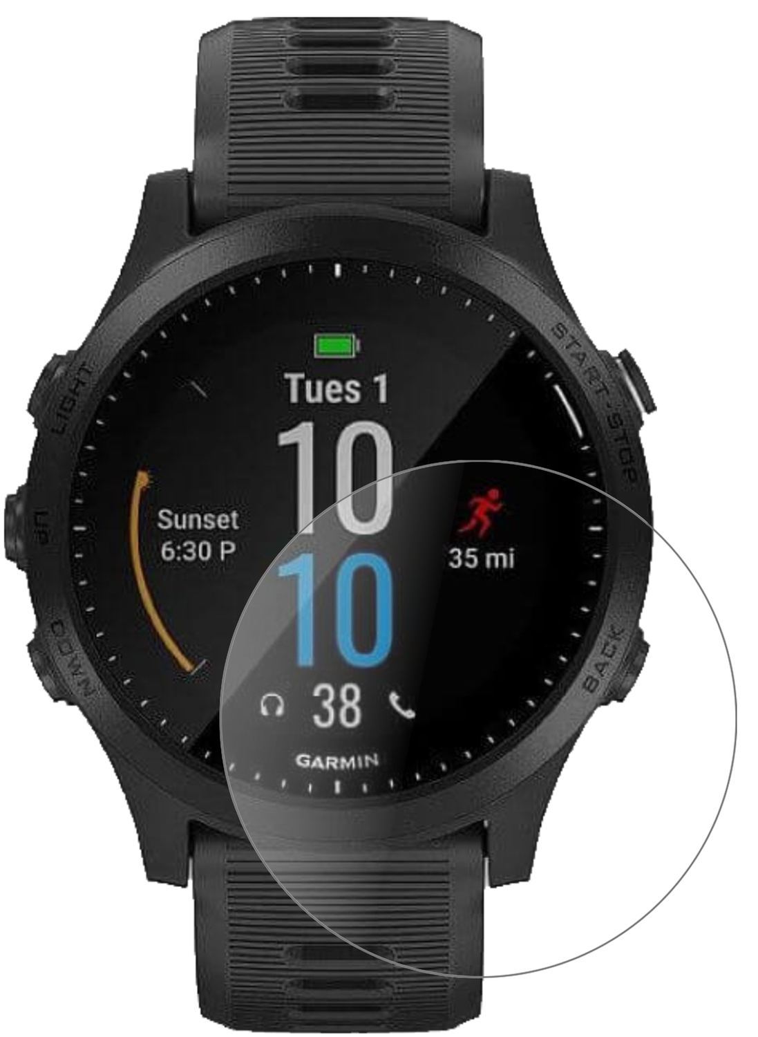2x 9H Schutzfolie matt für Garmin Forerunner 945 P (2)