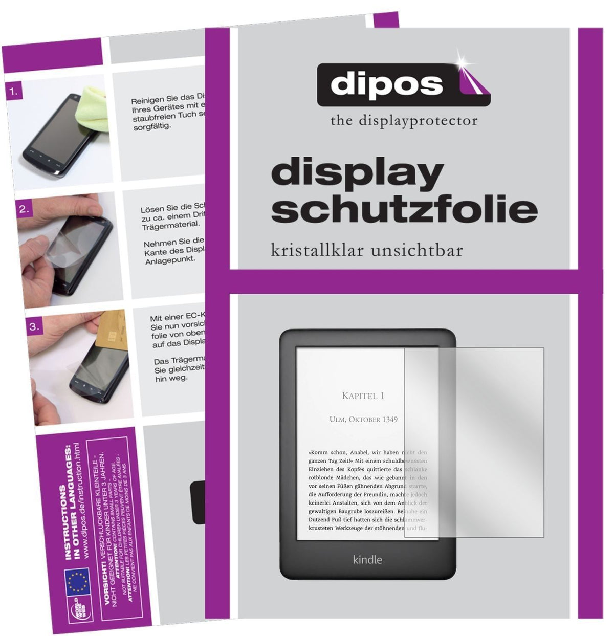 2x Schutzfolie klar für Amazon Kindle E-Reader der (1)