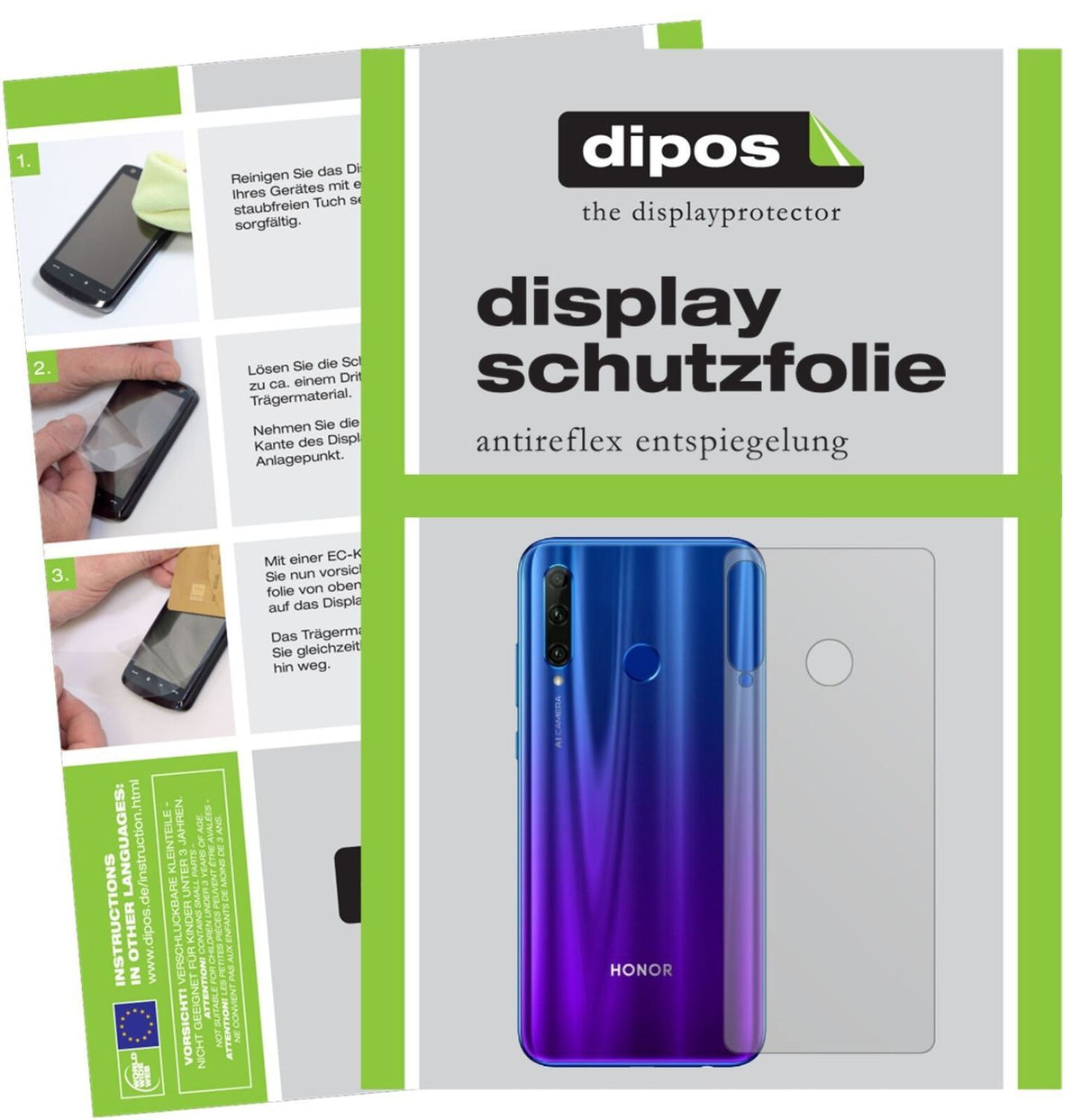 5x Schutzfolie matt für Honor 20i Rückseite Displa (2)