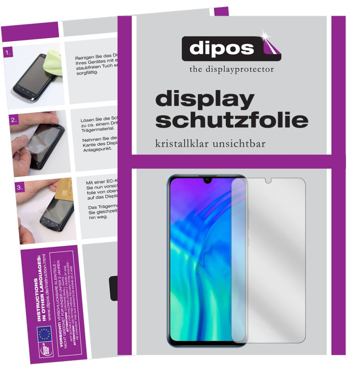 2x Schutzfolie klar für Honor 20i Display-Schutzfo (1)