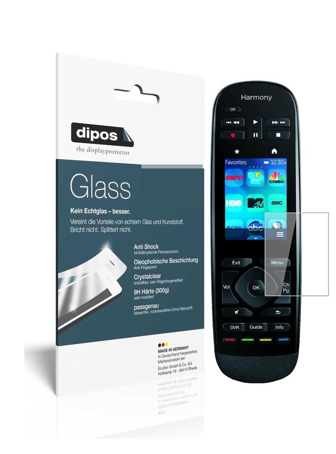 2x 9H Schutzfolie für Logitech Harmony Ultimate On (1)