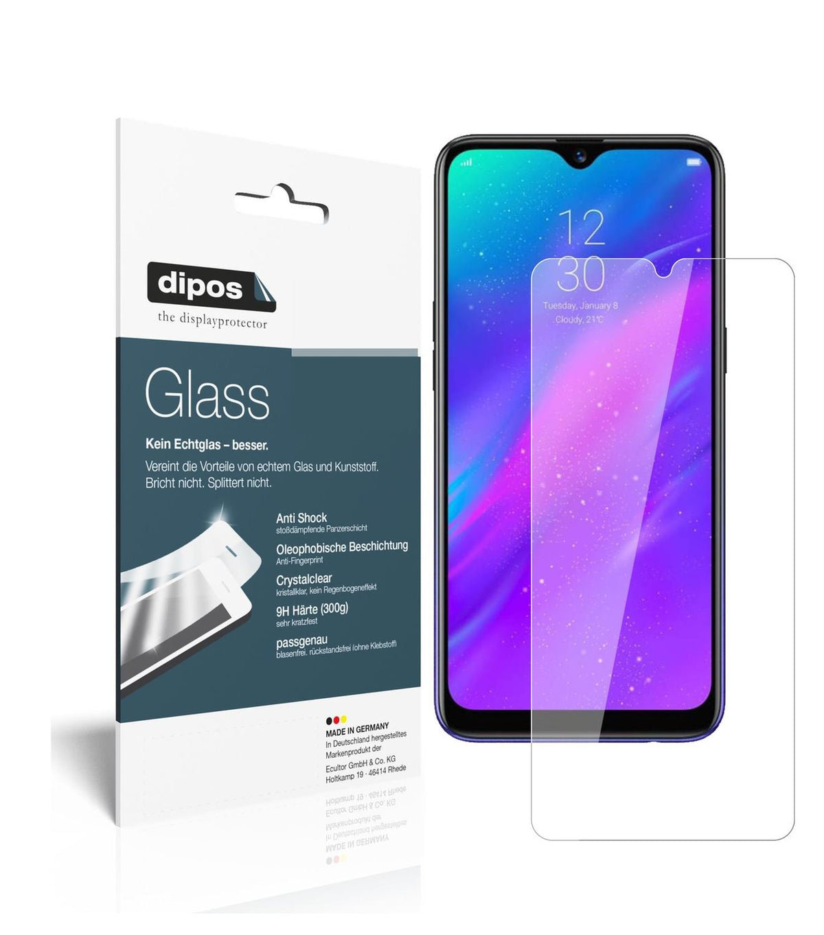 2x 9H Schutzfolie für Oppo Realme 3 Panzerfolie (1)