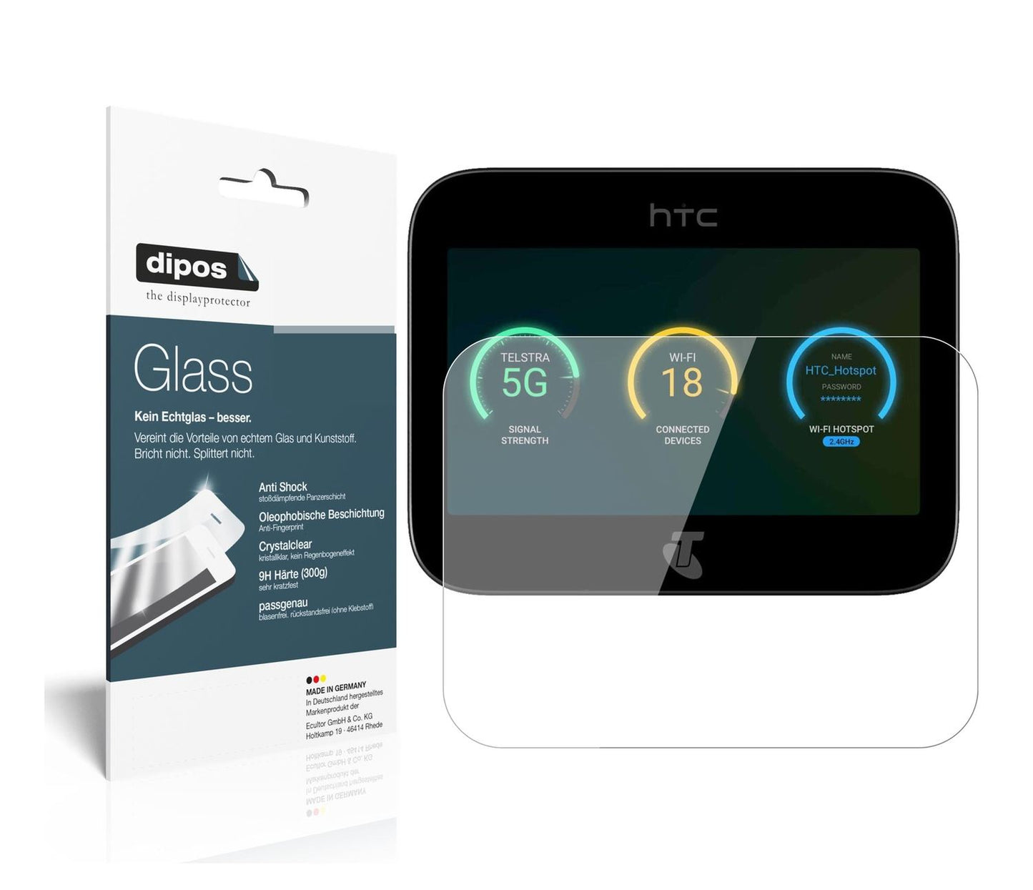 2x 9H Schutzfolie für HTC 5G Hub Panzerfolie (1)