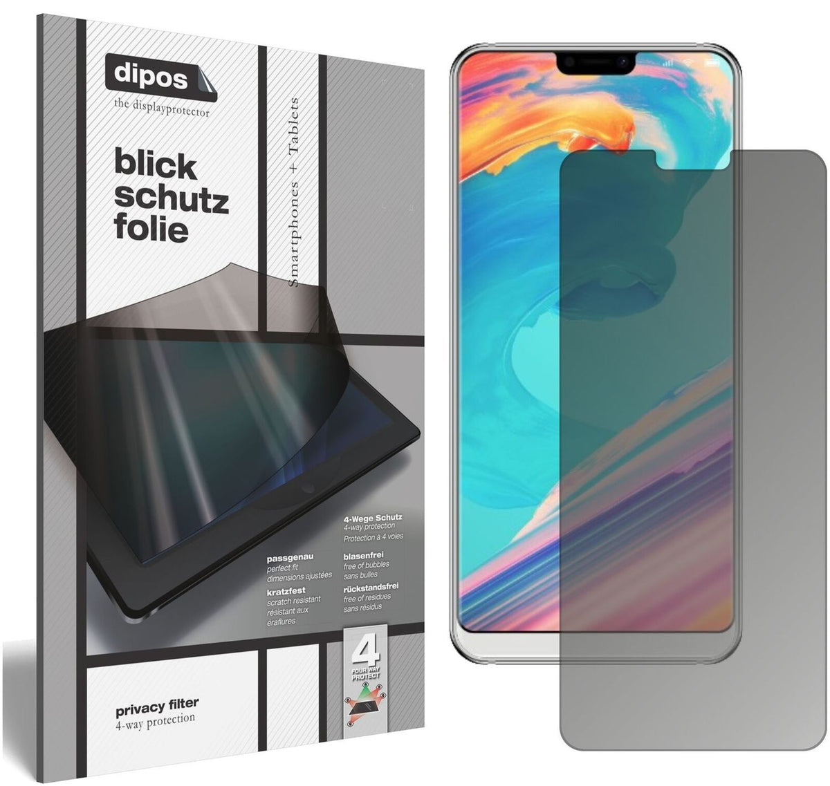Blickschutzfolie für Ulefone T2 Pro matt Schutzfol (2)