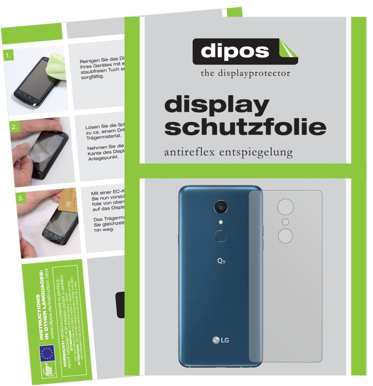 2x Schutzfolie matt für LG Q9 Rückseite Display-Sc (1)