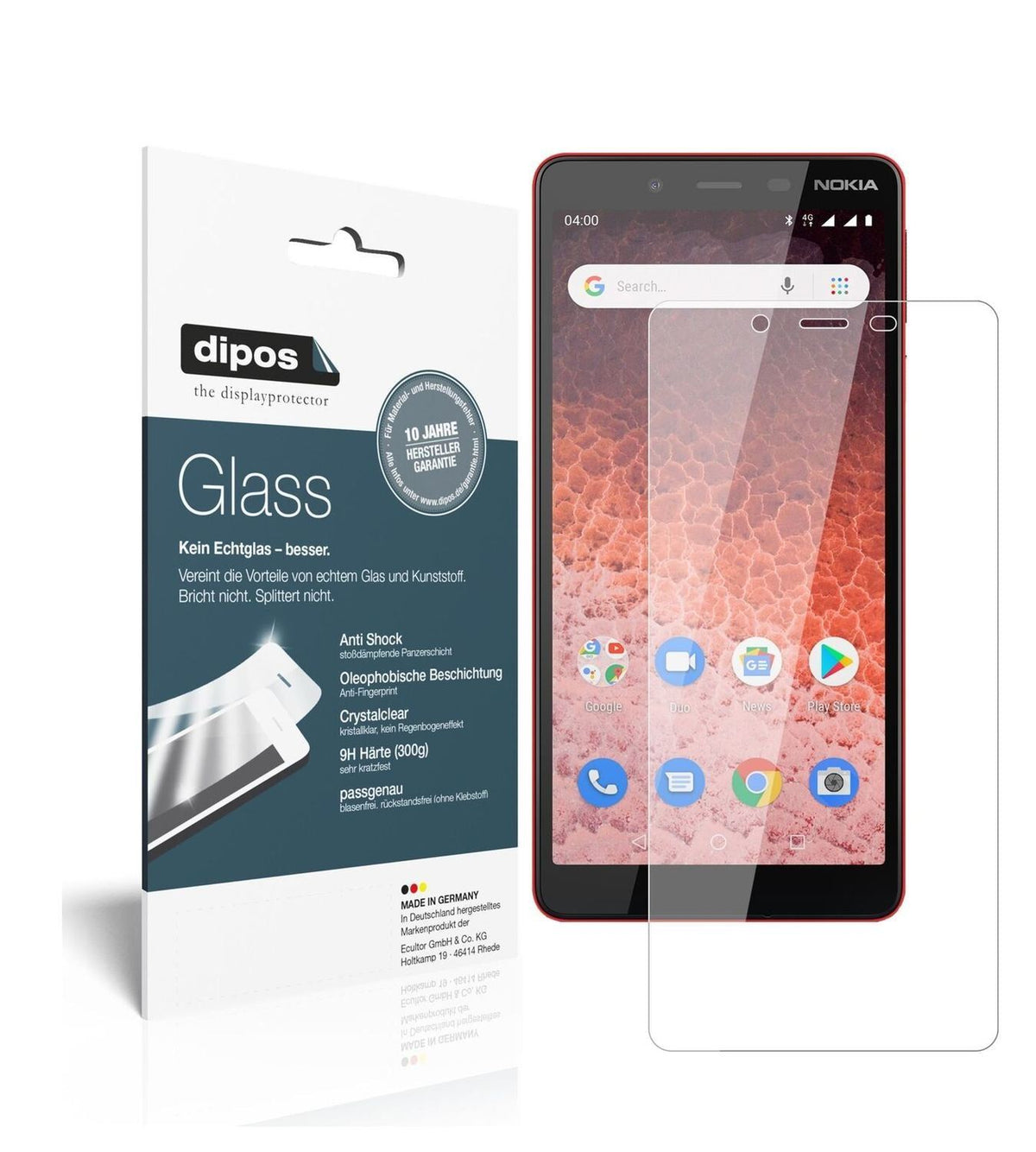1x 9H Schutzfolie für Nokia 1 Plus Panzerfolie (2)