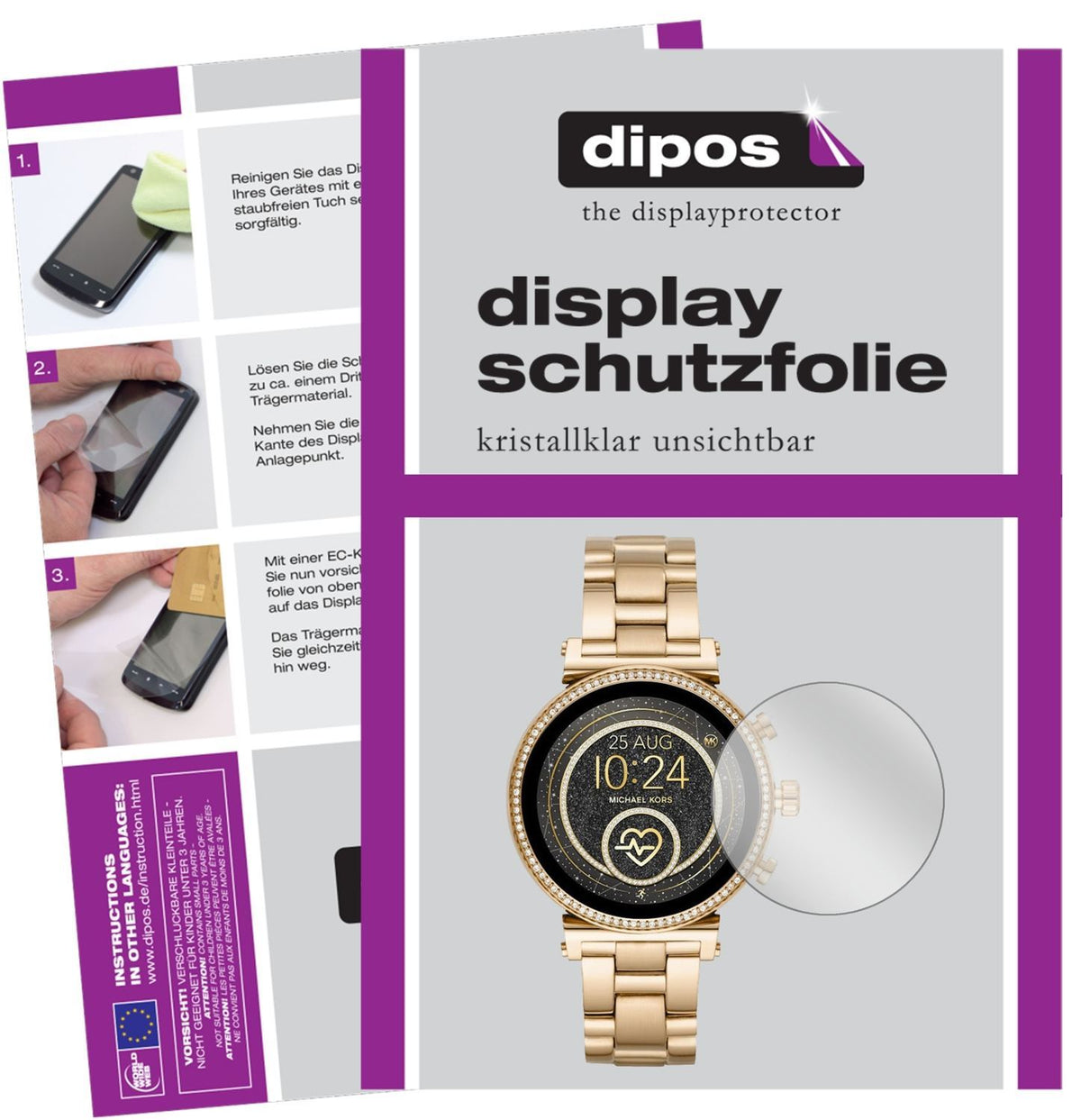 2x Schutzfolie klar für Michael Kors Sofie 2.0 Sma (1)