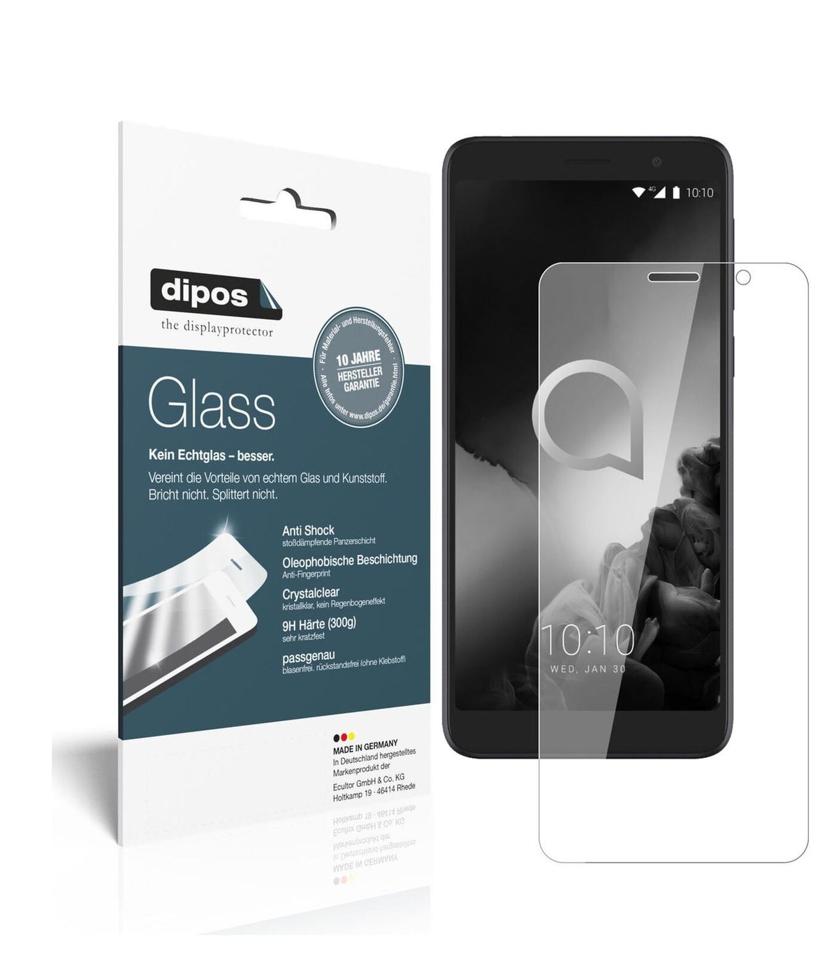 1x 9H Schutzfolie für Alcatel 1X (2019) Panzerfoli (2)