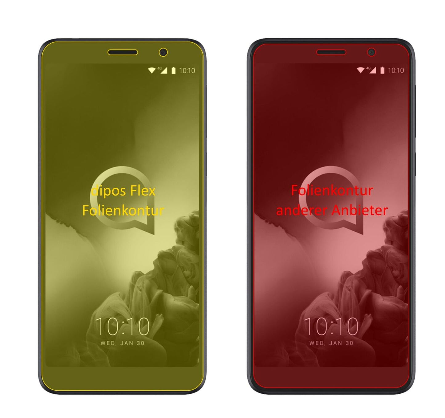 3x 3D Full Cover Schutzfolie für Alcatel 1C (2019) (2)