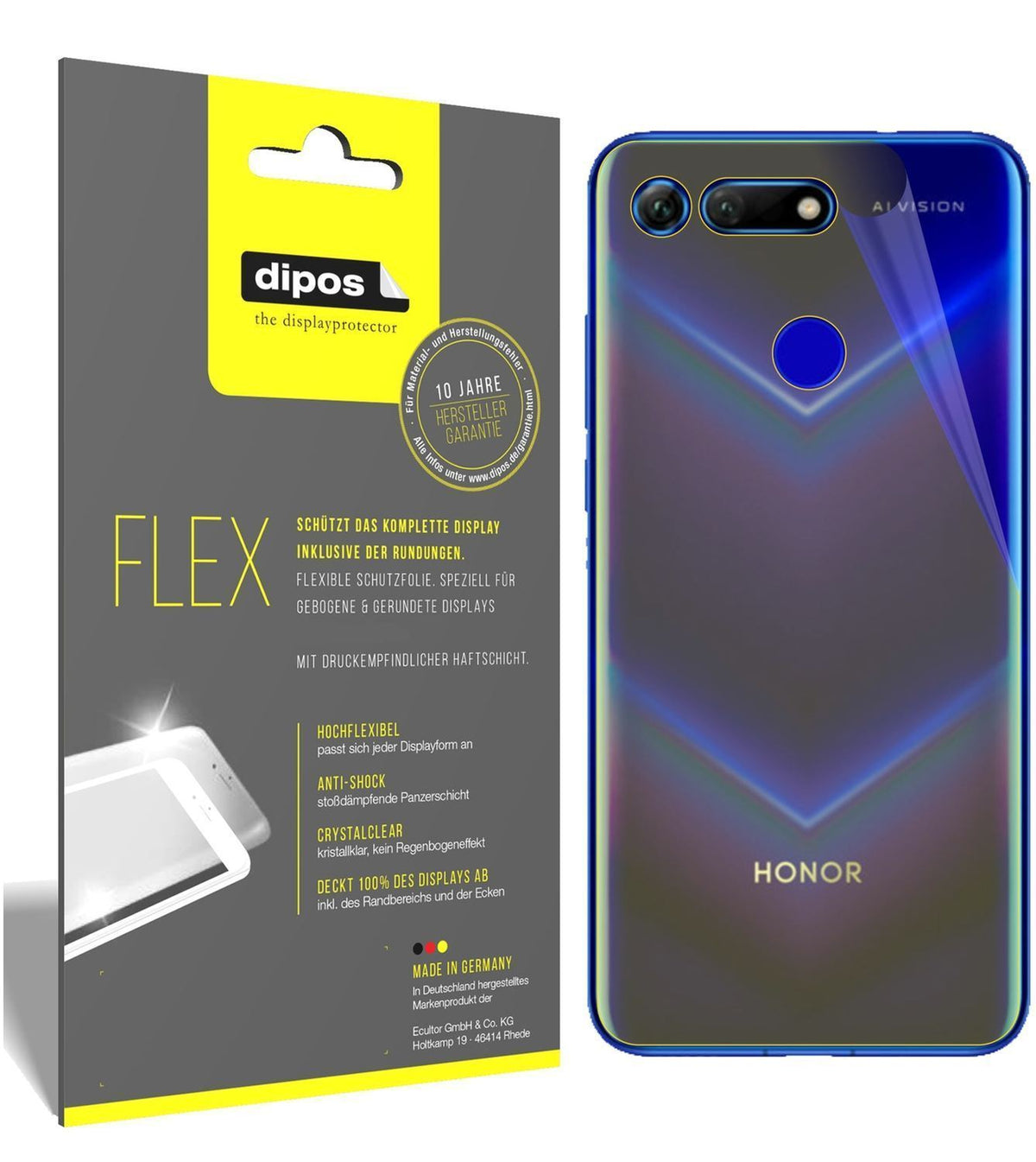 3x 3D Full Cover Schutzfolie für Honor V20 Rücksei (1)