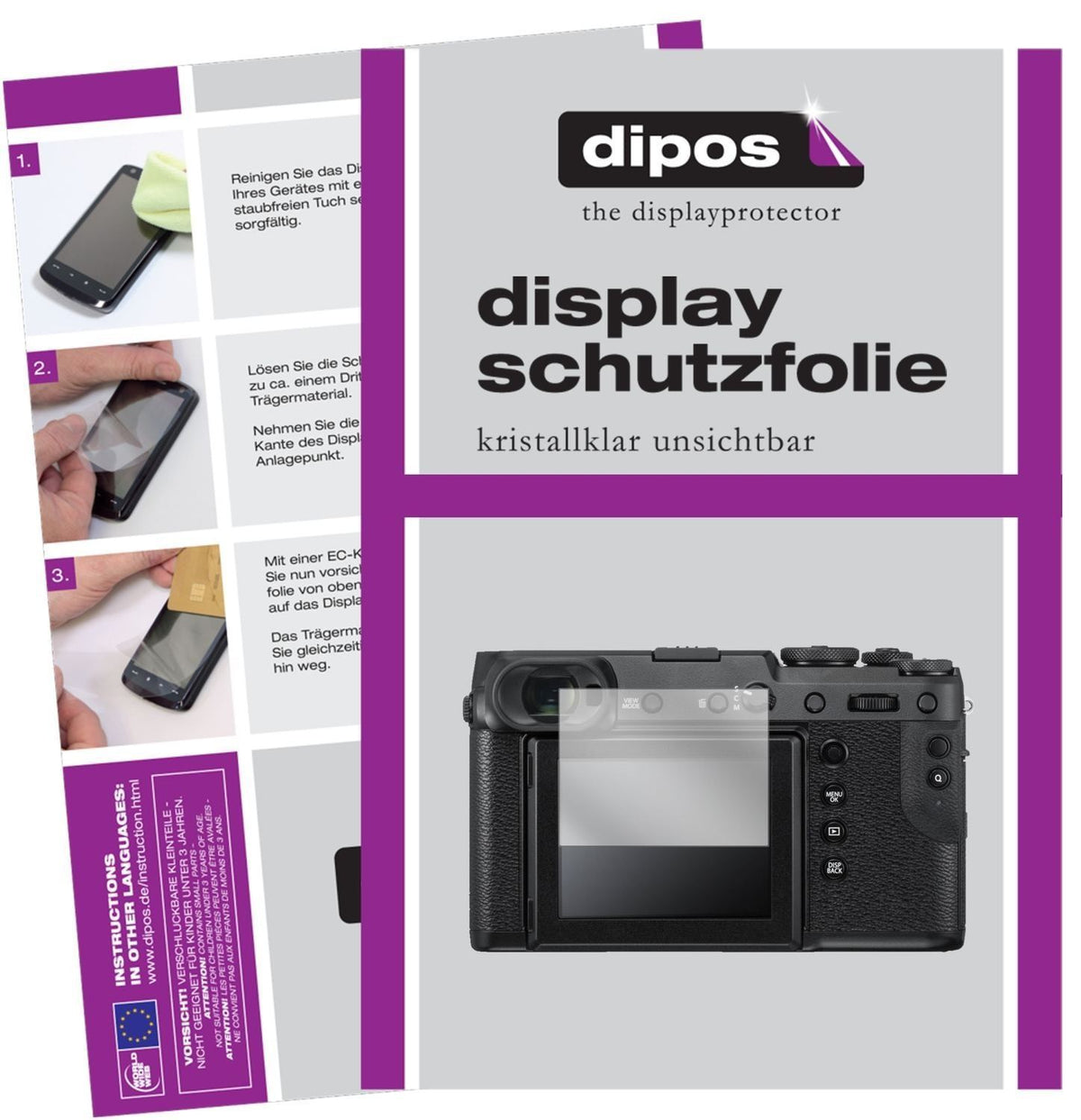 6x Schutzfolie klar für Fujifilm GFX 50R Display-S (1)