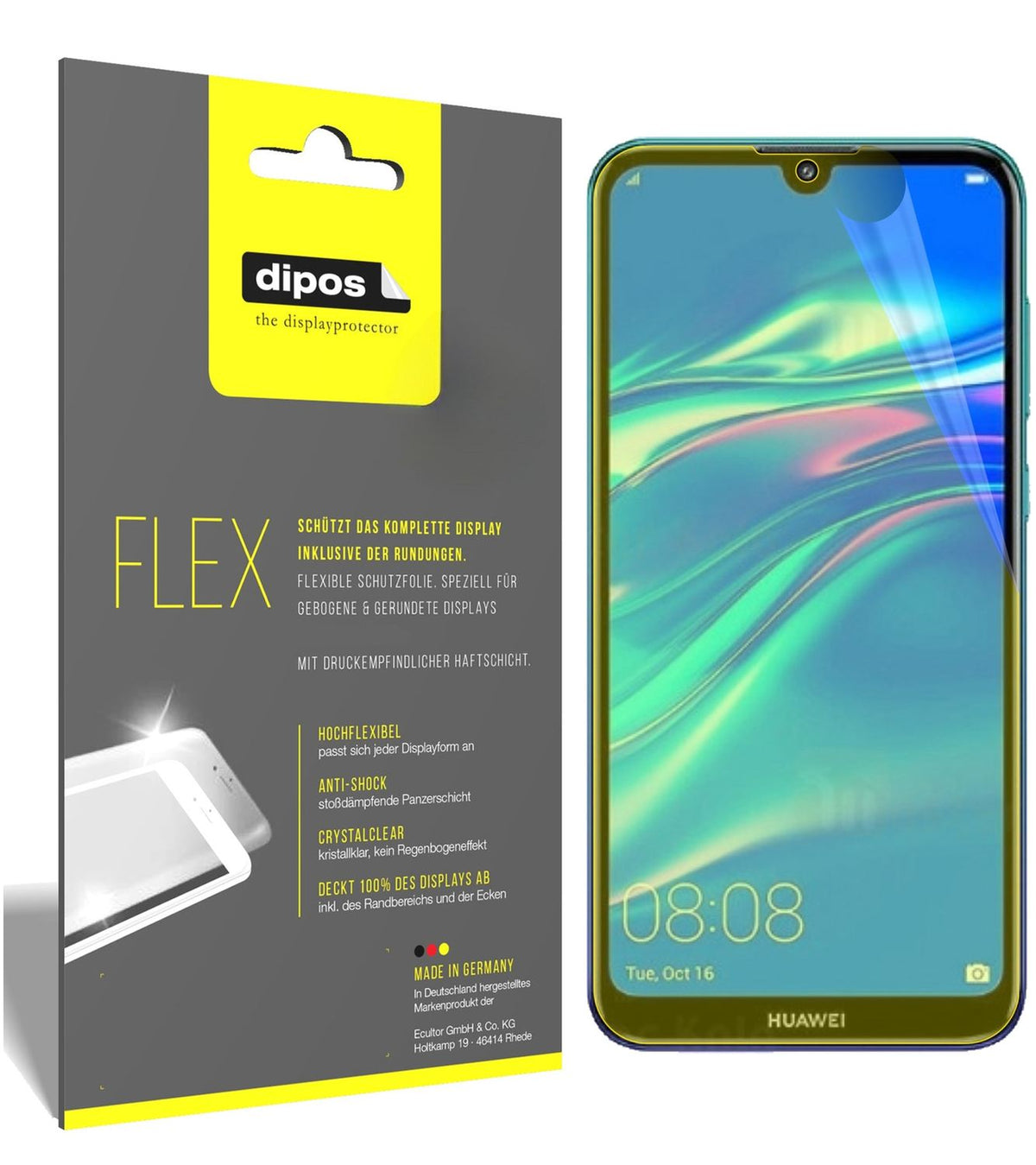 1x 3D Full Cover Schutzfolie für Huawei Y7 Pro (20 (2)