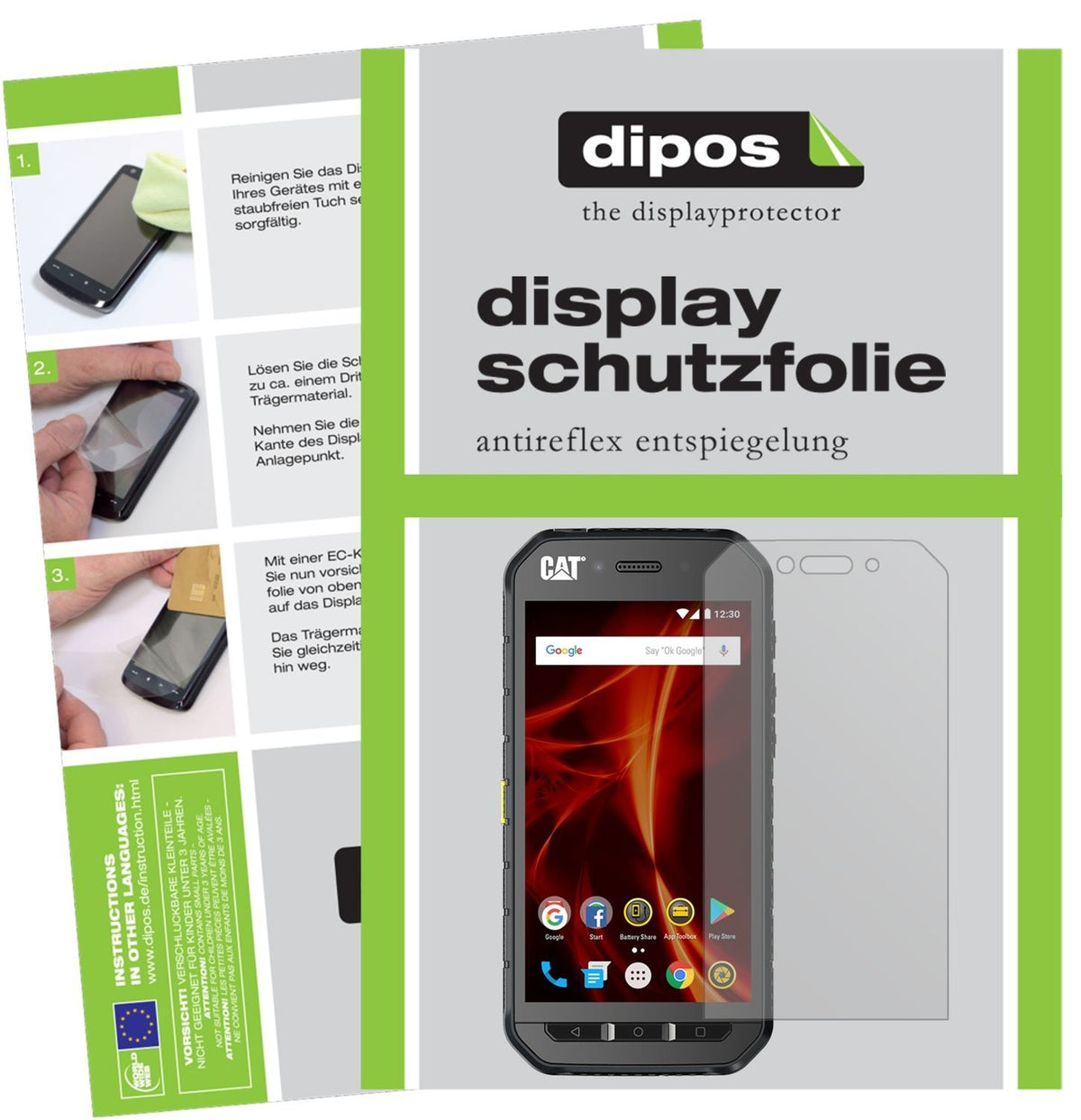 2x Schutzfolie matt für CAT S48c Display-Schutzfol (1)