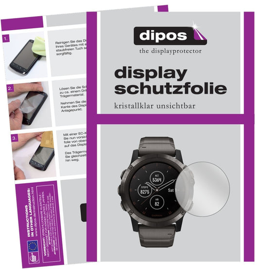 2x Schutzfolie klar für Garmin fenix 5 Plus (47mm) (1)