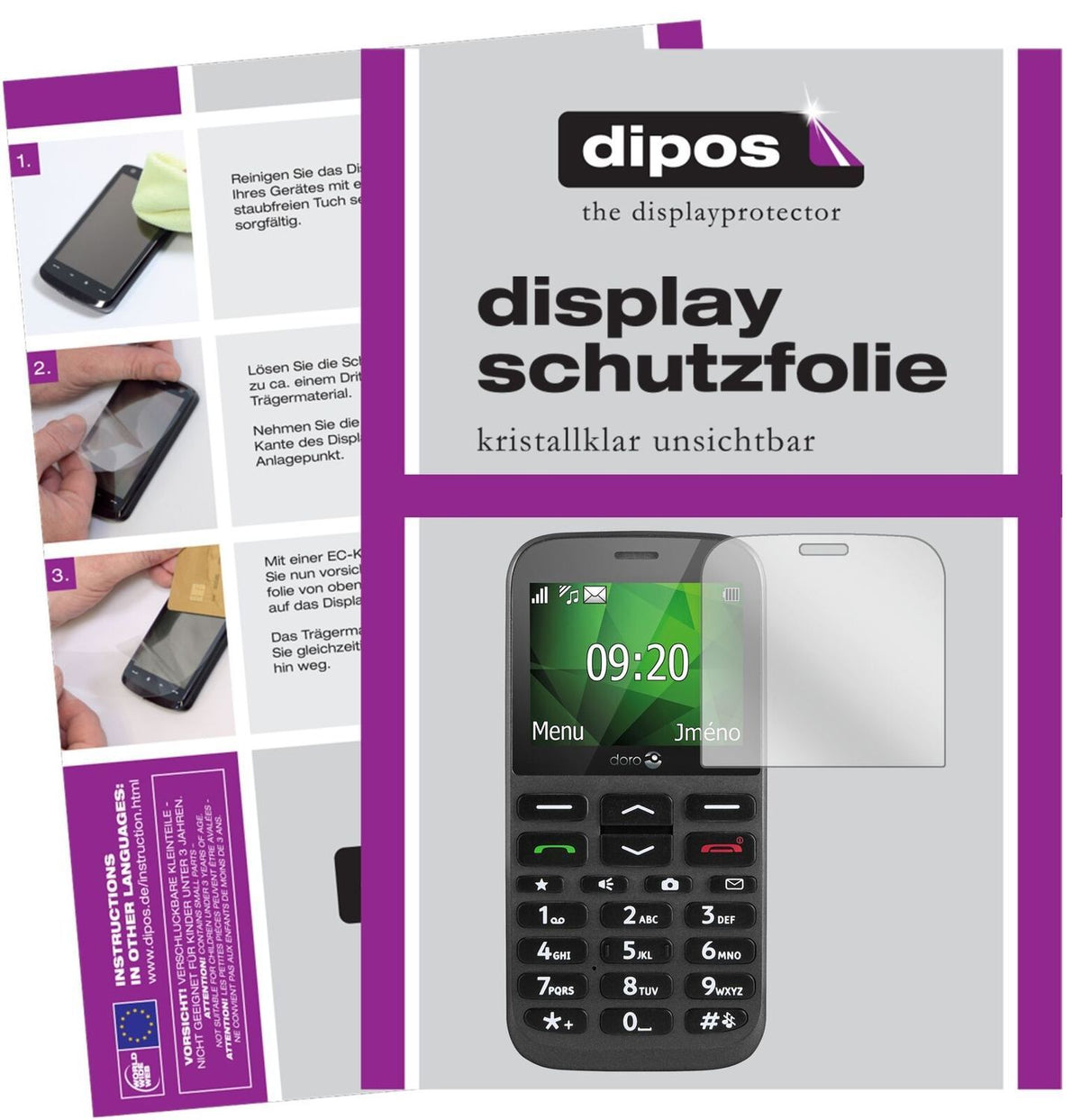 5x Schutzfolie klar für Doro 1370 Display-Schutzfo (2)