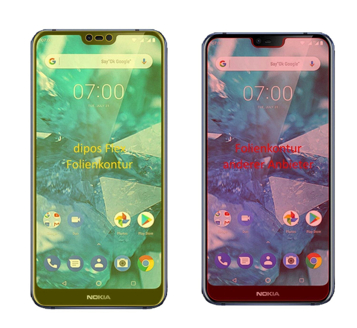 3x 3D Full Cover Schutzfolie für Nokia 7.1 Plus (2)