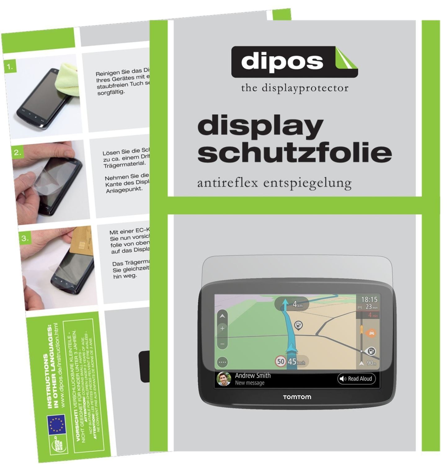 3x Schutzfolie matt für TomTom Go Basic Display-Sc (1)