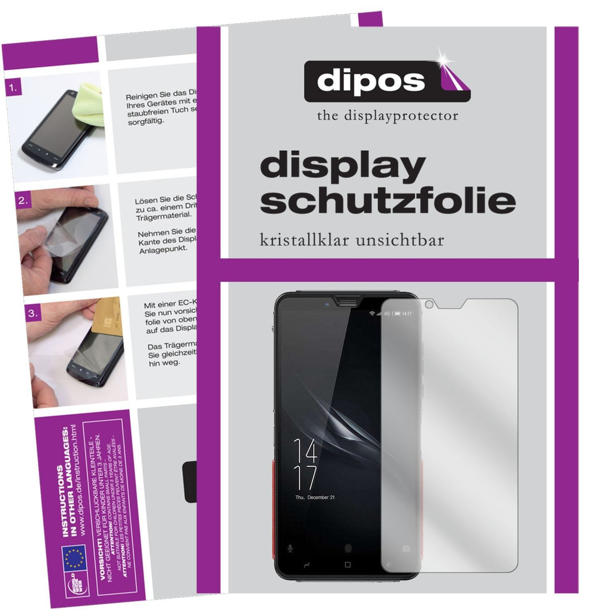 2x Schutzfolie klar für Elephone Soldier Display-S (1)