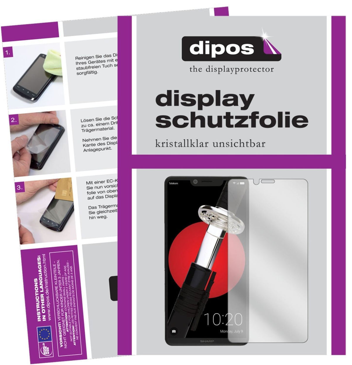 5x Schutzfolie klar für Sharp Aquos D10 Display-Sc (2)