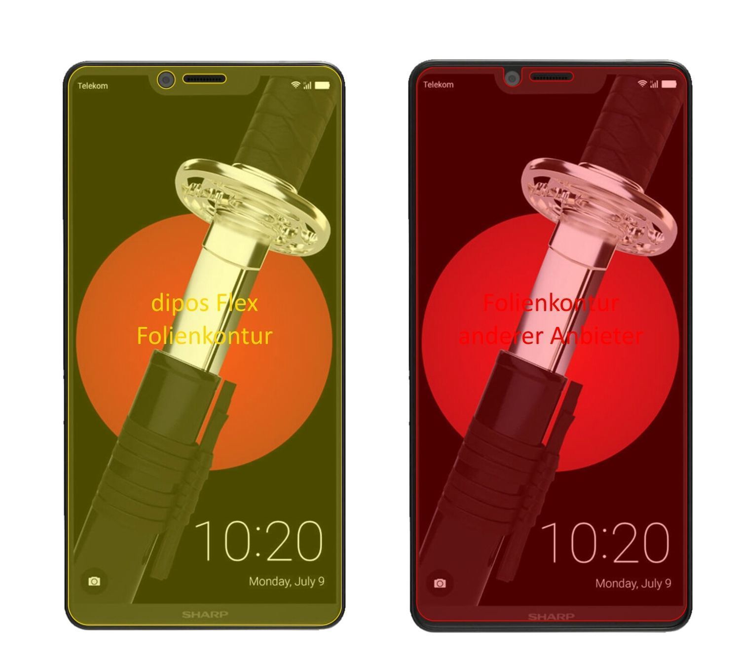 3x 3D Full Cover Schutzfolie für Sharp Aquos D10 (2)