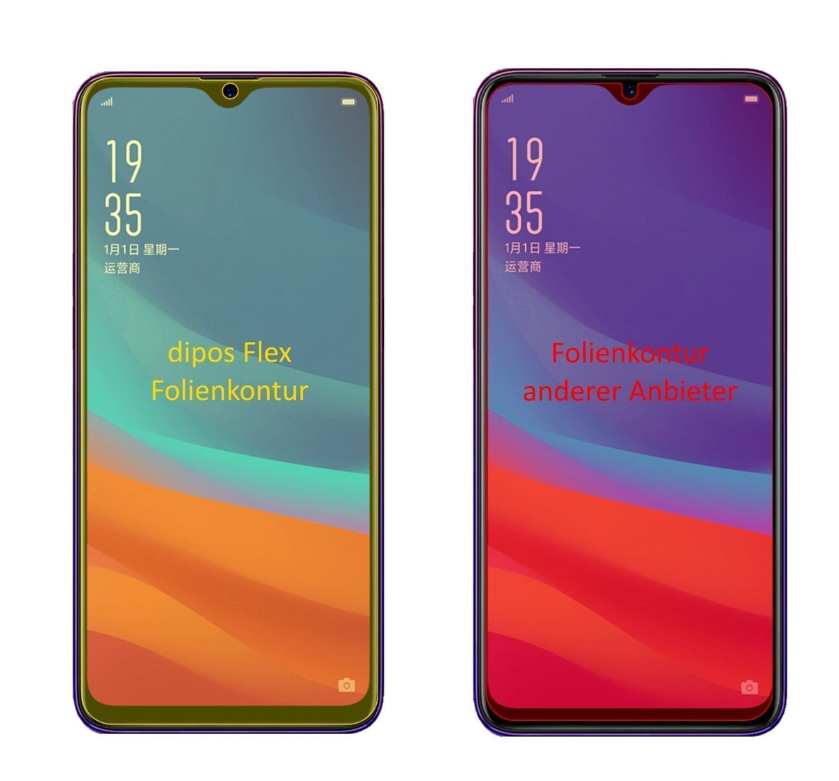3x 3D Full Cover Schutzfolie für Oppo A7x (2)