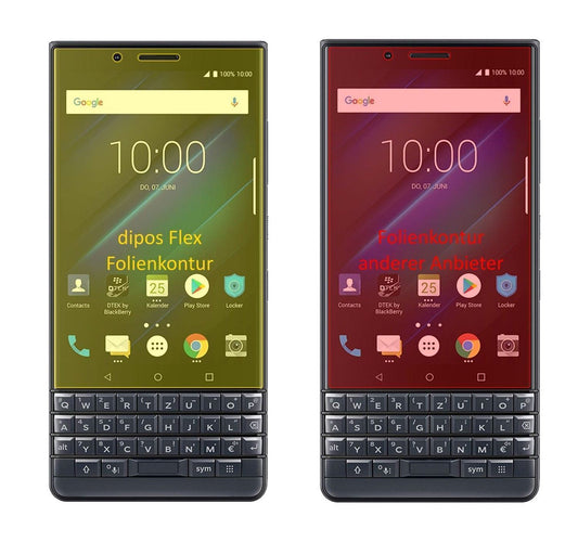 2x 3D Full Cover Schutzfolie für Blackberry Key 2  (1)