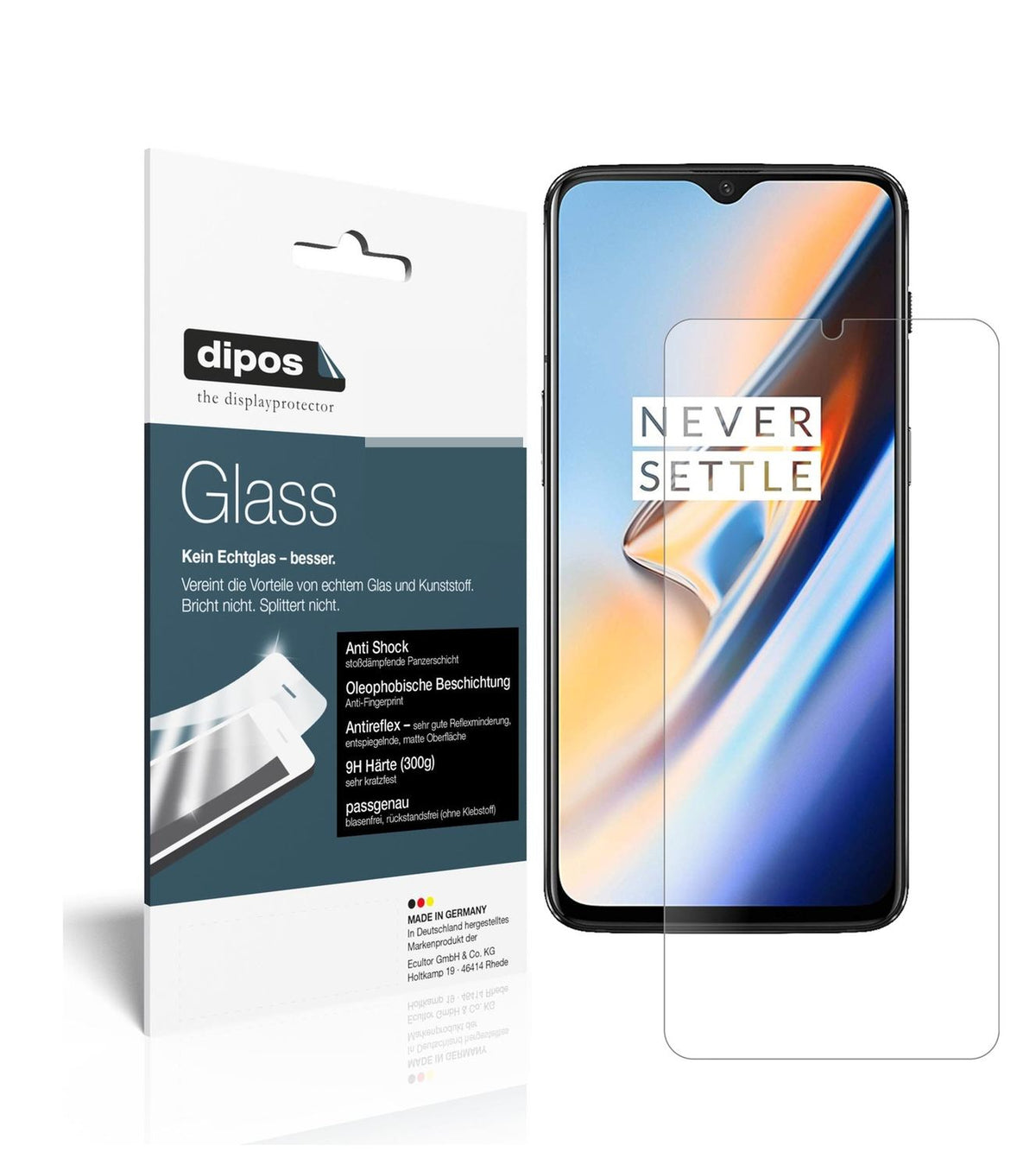 2x 9H Schutzfolie matt für OnePlus 6T Panzerfolie (1)