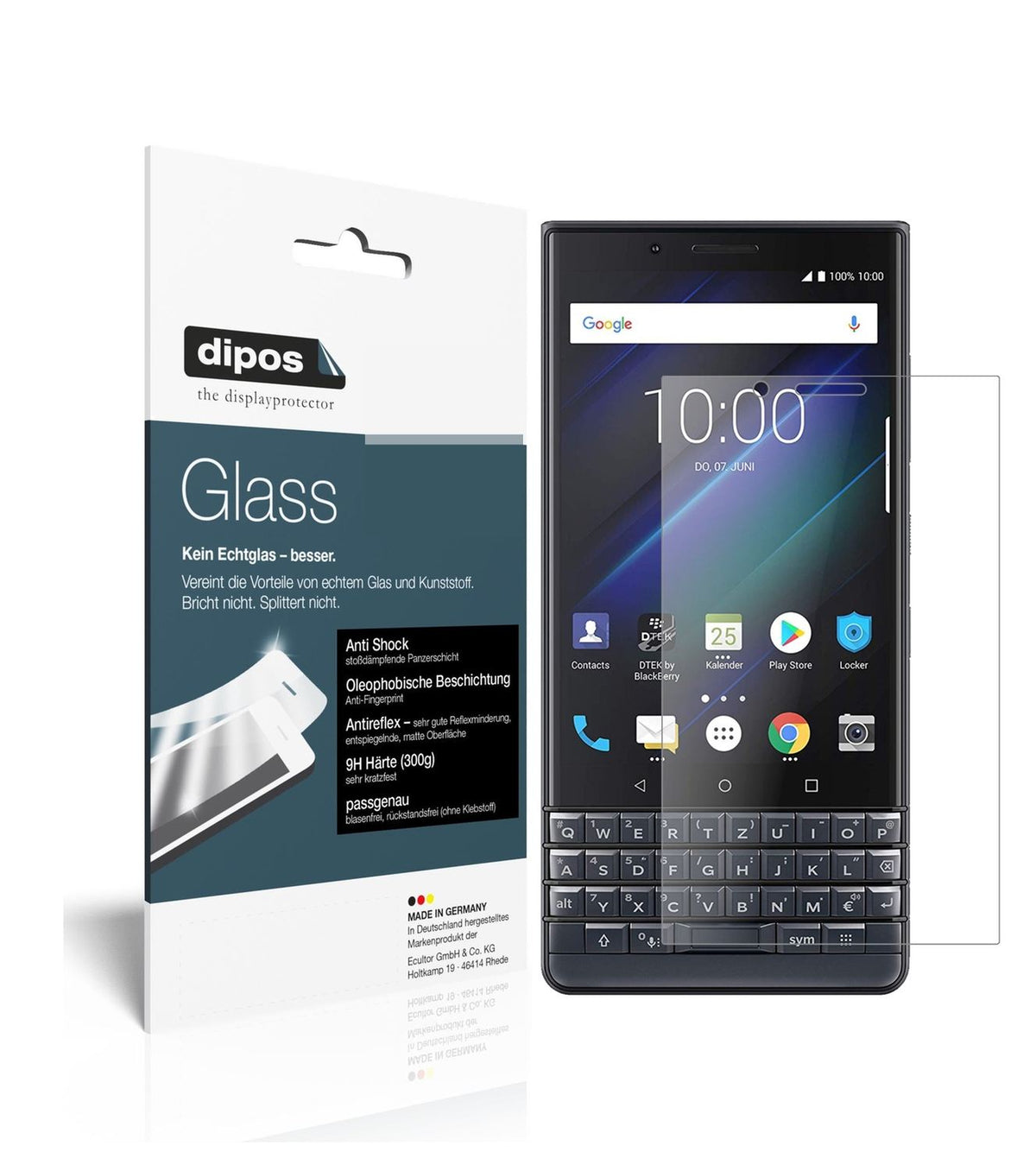 2x 9H Schutzfolie matt für Blackberry Key 2 LE Pan (1)