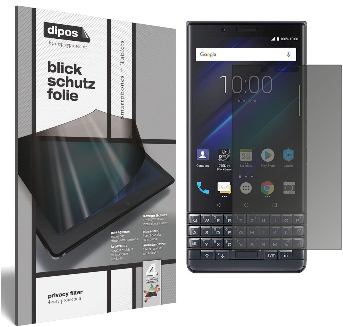 Blickschutzfolie für Blackberry Key 2 LE matt Schu (1)