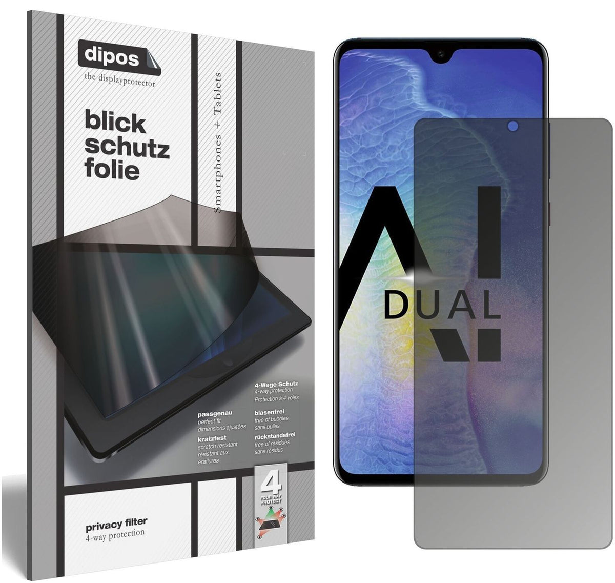 Blickschutzfolie für Huawei Mate 20 matt Schutzfol (2)