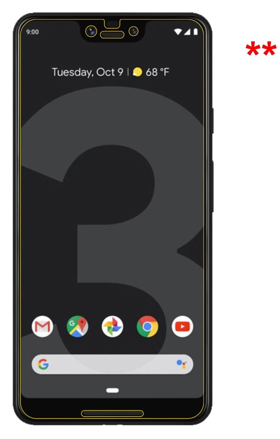 1x 9H Schutzfolie für Google Pixel 3 XL Panzerfoli (9)