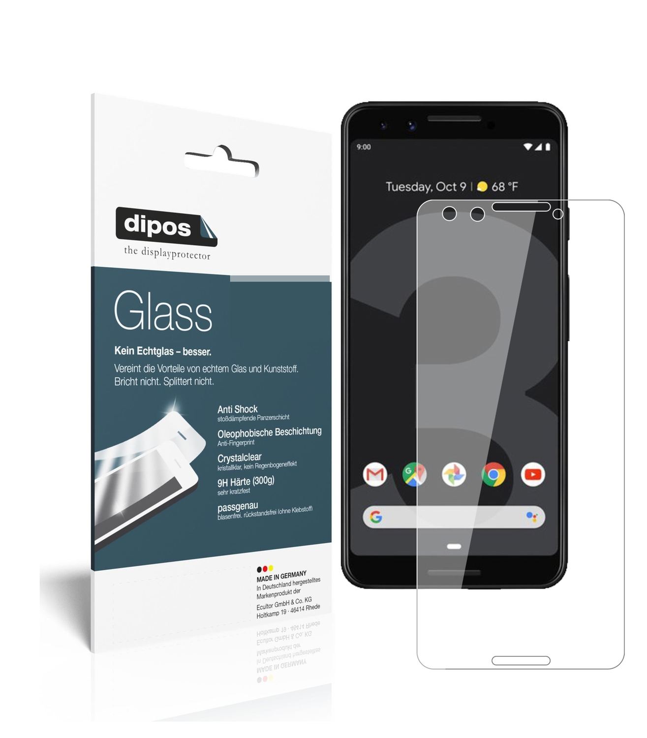 2x 9H Schutzfolie für Google Pixel 3 Panzerfolie (1)